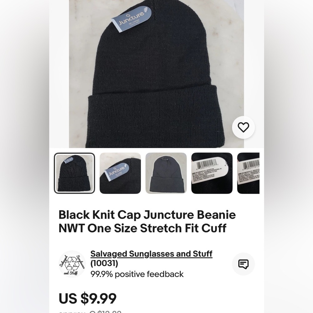 Juncture Black Knit Beanie Cap
